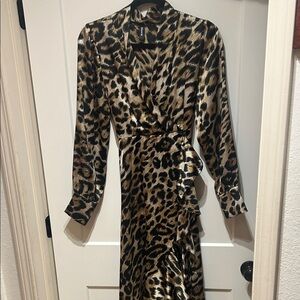 Leopard Print Wrap Dress